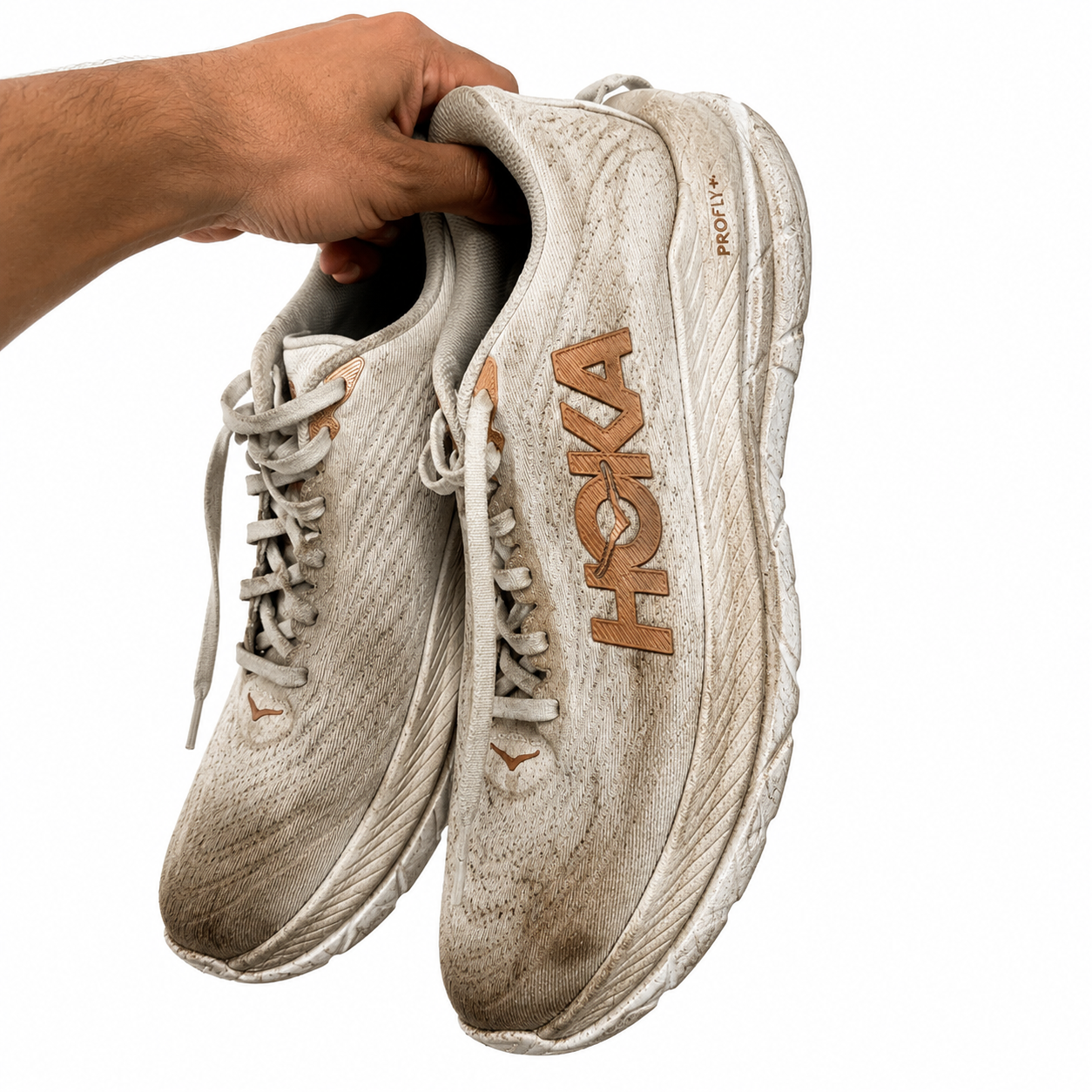HOKA sneakers before SNEAKLEAR restoration